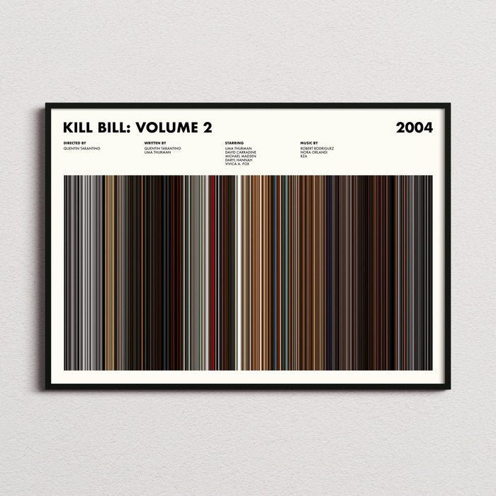 Kill Bill Vol 2 Movie Barcode Poster