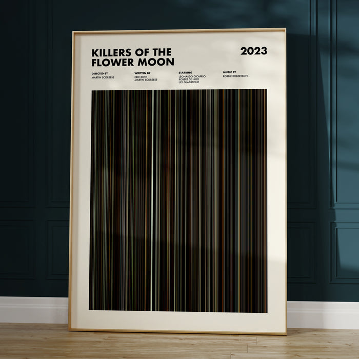 Killers Of The Flower Moon Movie Barcode Poster