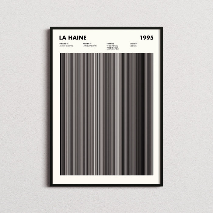 La Haine Movie Barcode Poster