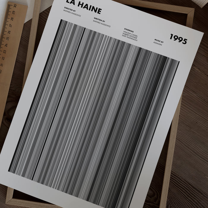 La Haine Movie Barcode Poster