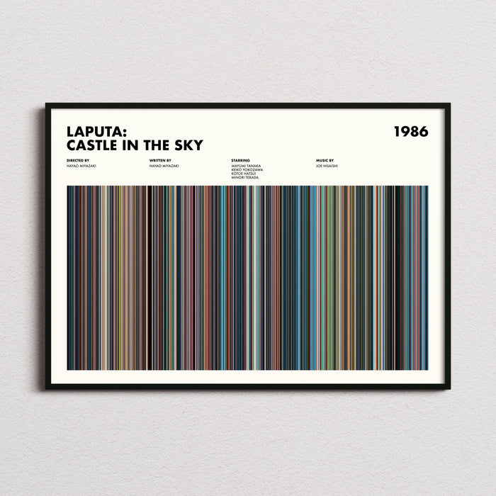 Laputa Castle In The Sky Movie Barcode Poster