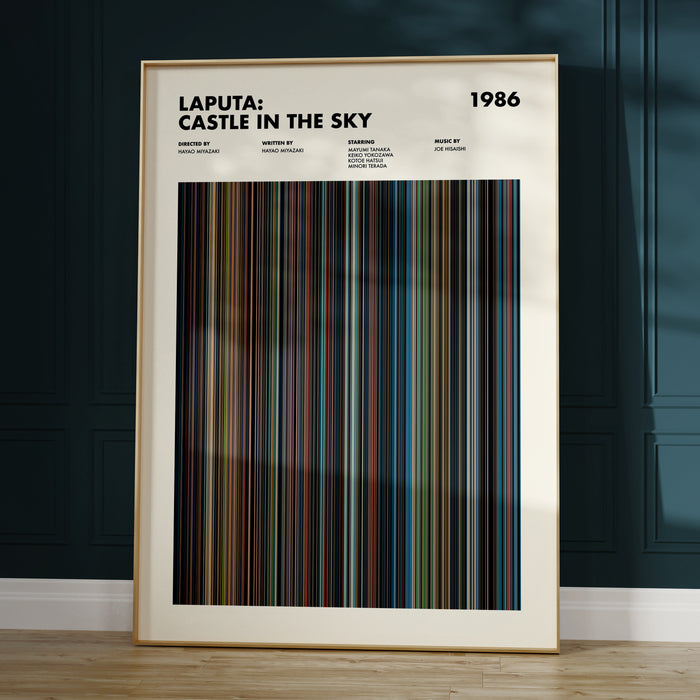 Laputa Castle In The Sky Movie Barcode Poster