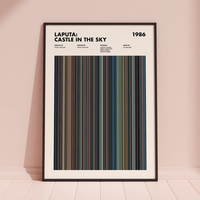 Laputa Castle In The Sky Movie Barcode Poster