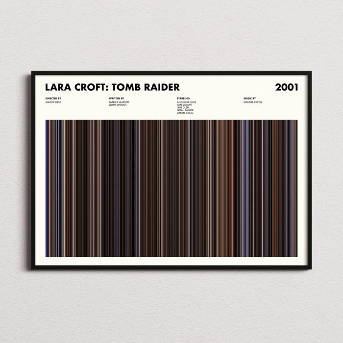 Lara Croft Tomb Raider Movie Barcode Poster