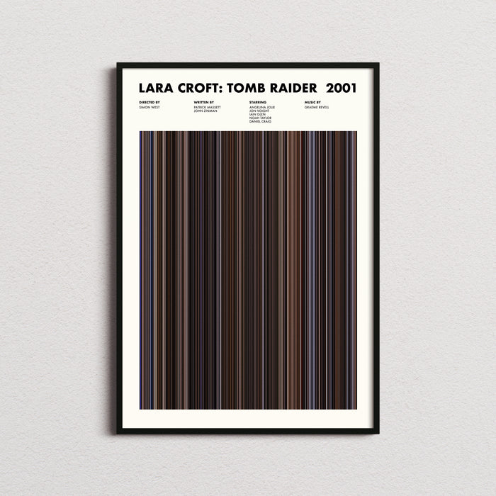 Lara Croft Tomb Raider Movie Barcode Poster