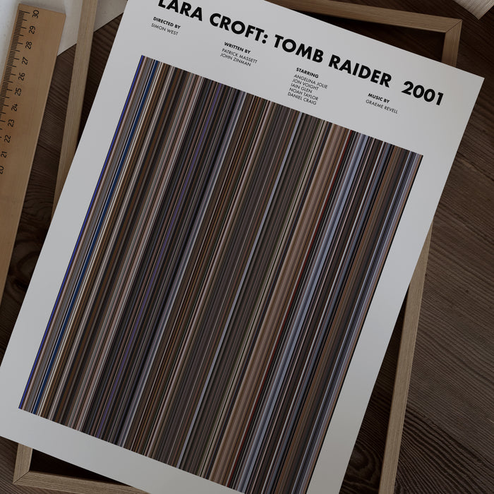 Lara Croft Tomb Raider Movie Barcode Poster