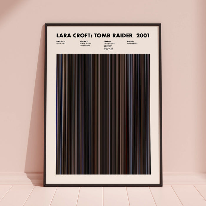 Lara Croft Tomb Raider Movie Barcode Poster