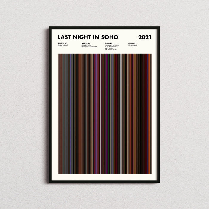 Last Night In Soho Movie Barcode Poster