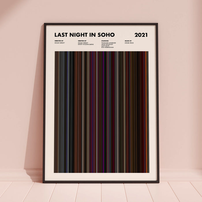 Last Night In Soho Movie Barcode Poster