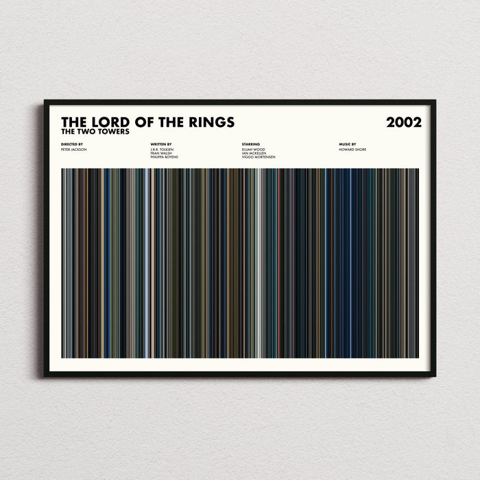 Lord of the Rings The Two Towers Movie Barcode Poster