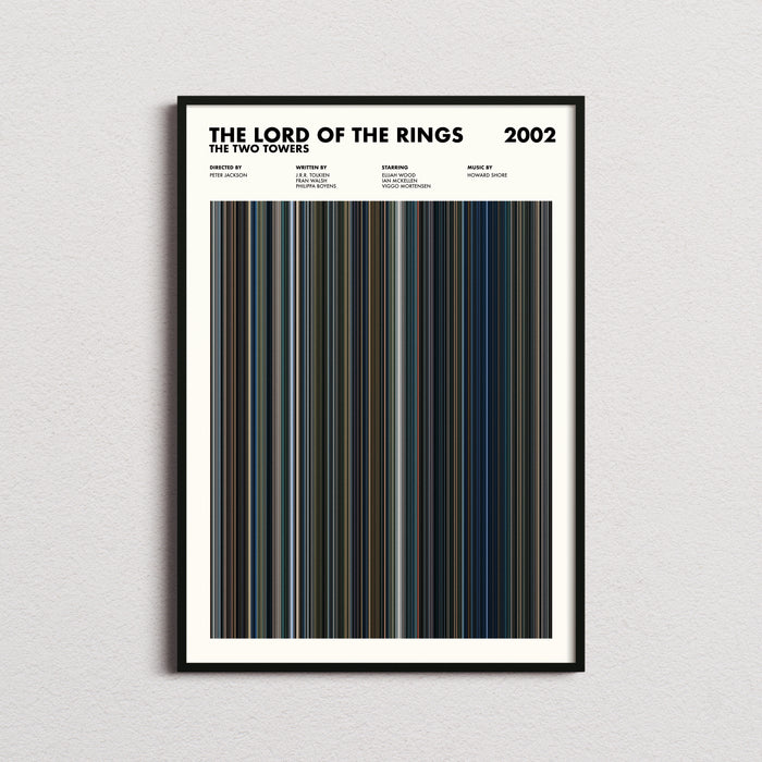 Lord of the Rings The Two Towers Movie Barcode Poster