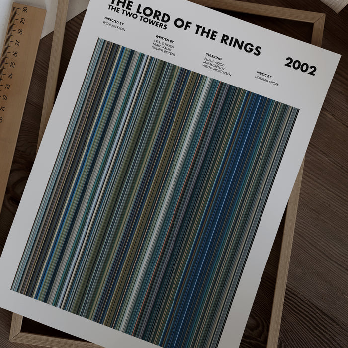 Lord of the Rings The Two Towers Movie Barcode Poster