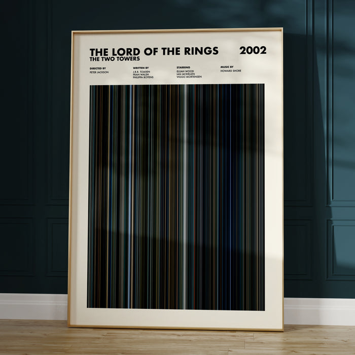 Lord of the Rings The Two Towers Movie Barcode Poster