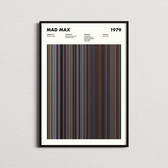 Mad Max 1979 Movie Barcode Poster