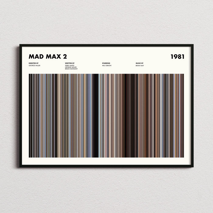 Mad Max 2 Movie Barcode Movie Barcode Poster