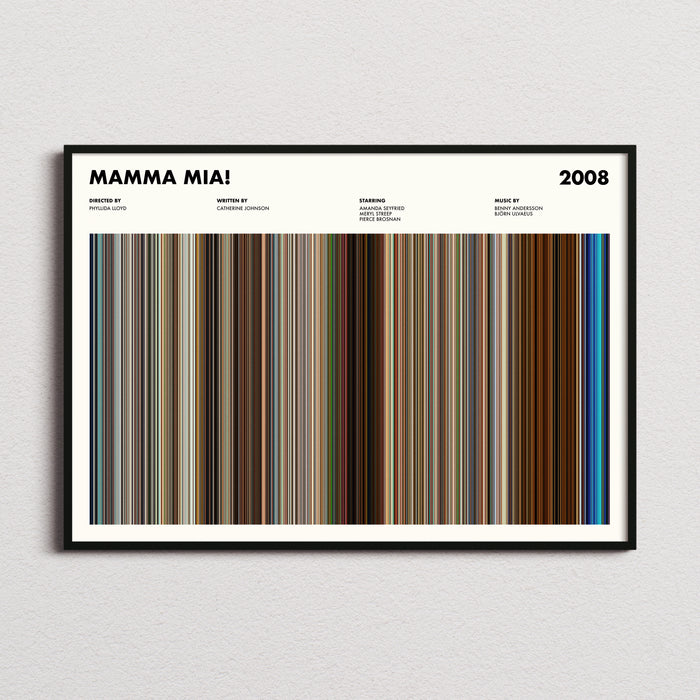 Mamma Mia Movie Barcode Poster