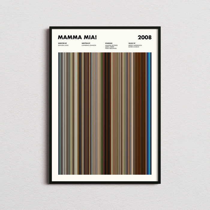 Mamma Mia Movie Barcode Poster