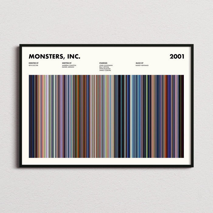 Monsters Inc Movie Barcode Poster