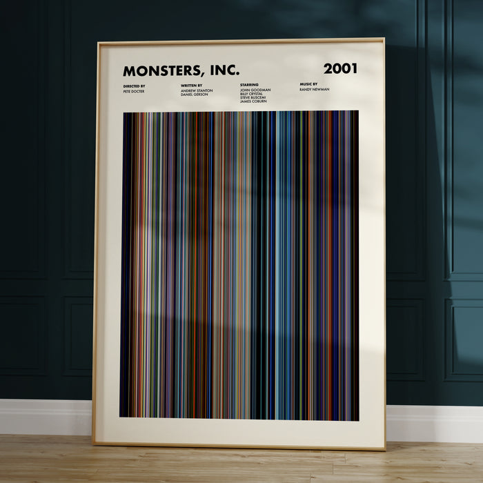 Monsters Inc Movie Barcode Poster