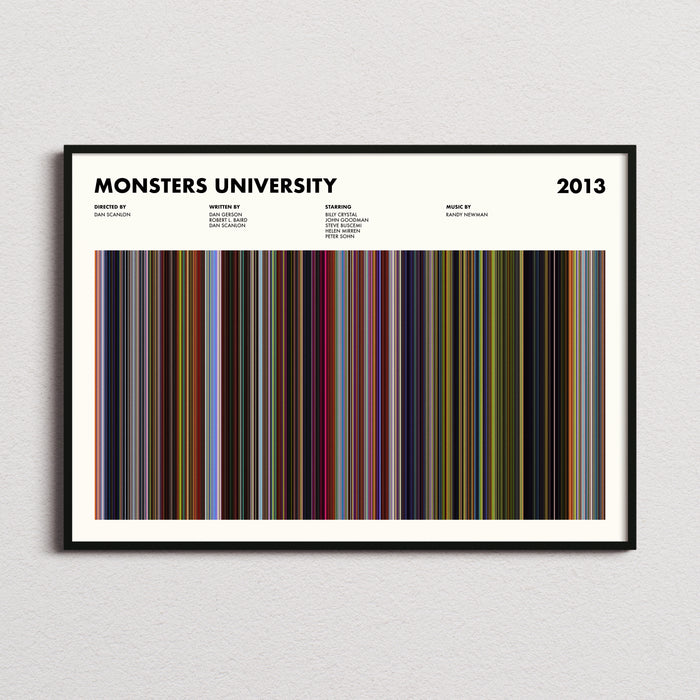 Monsters University Movie Barcode Poster