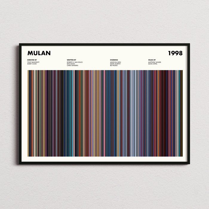 Mulan Movie Barcode Poster