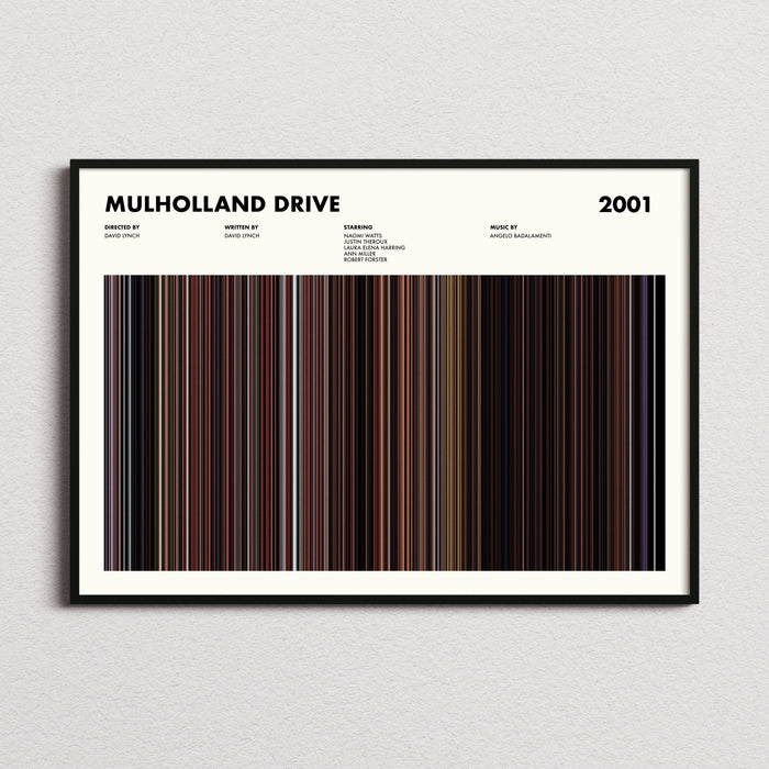 Mulholland Drive Movie Barcode Movie Barcode Poster