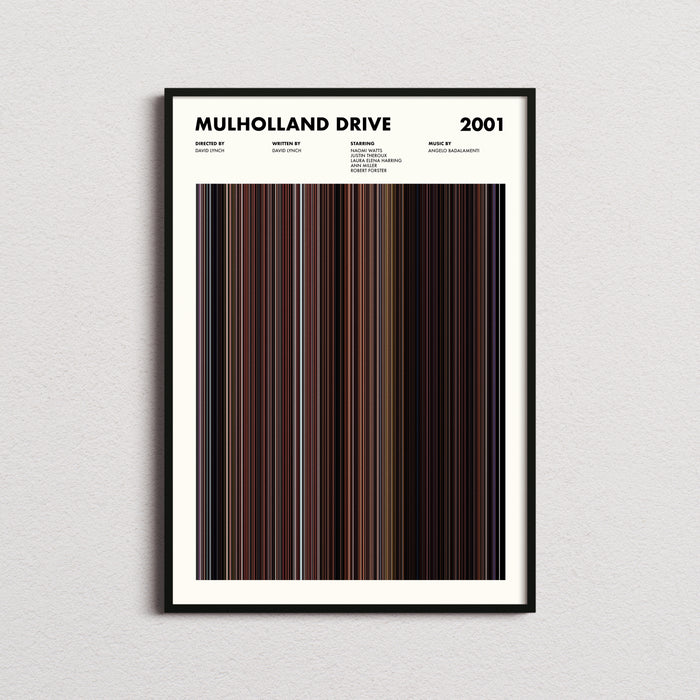 Mulholland Drive Movie Barcode Movie Barcode Poster