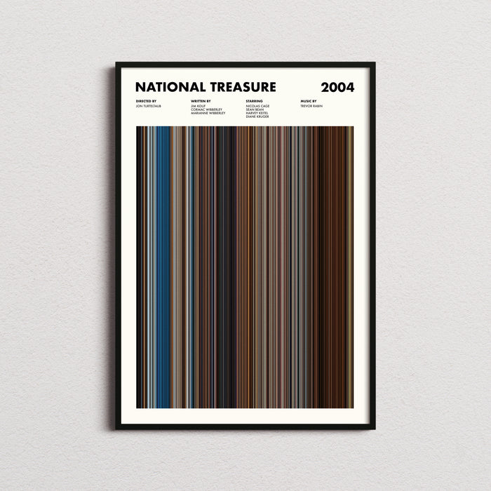 National Treasure Movie Barcode Poster