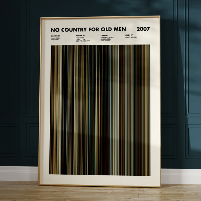 No Country For Old Men Movie Barcode Poster