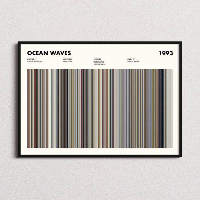 Ocean Waves Movie Barcode Poster