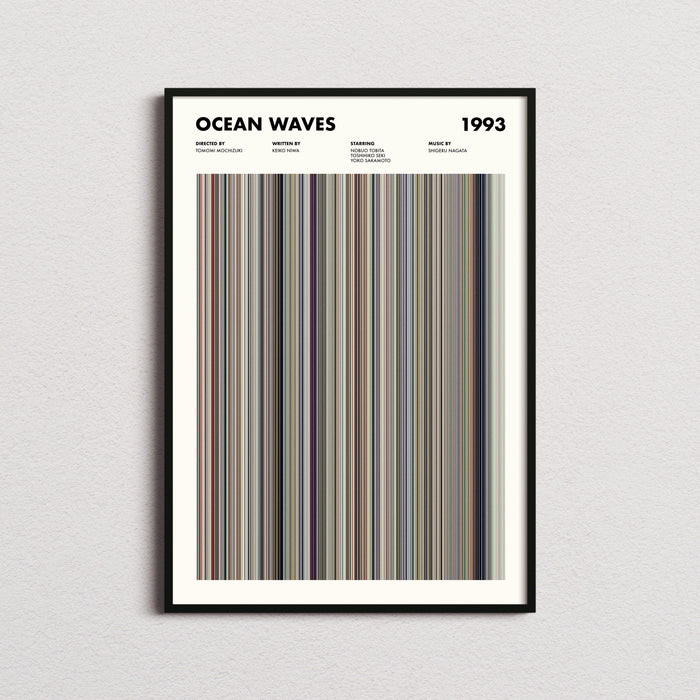 Ocean Waves Movie Barcode Poster