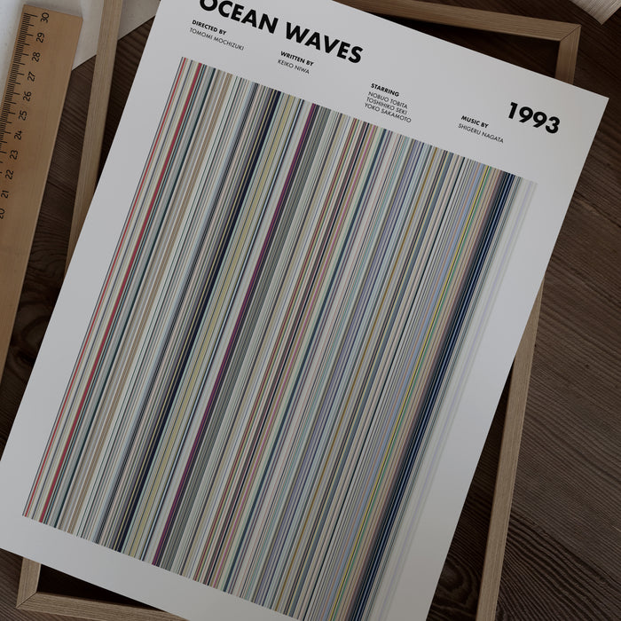 Ocean Waves Movie Barcode Poster