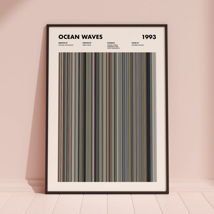 Ocean Waves Movie Barcode Poster