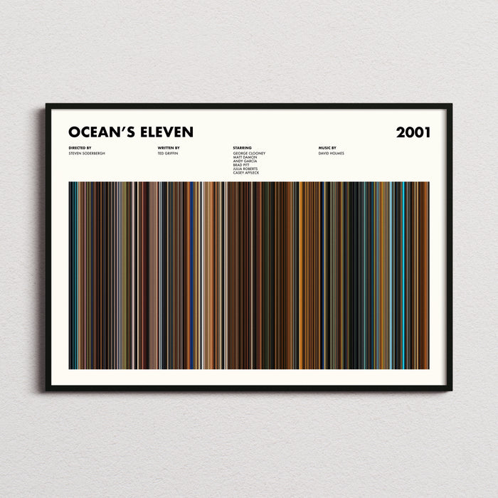 Oceans Eleven Movie Barcode Poster