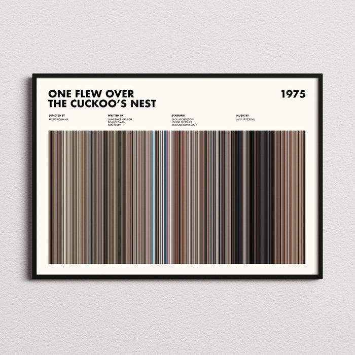 One Flew Over the Cuckoo's Nest Movie Barcode Poster