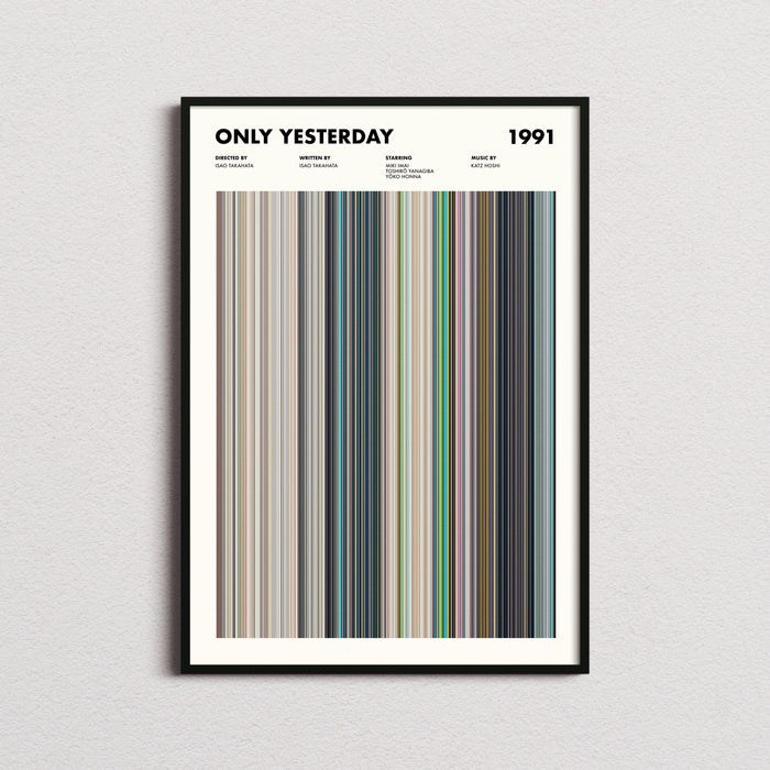 Only Yesterday Movie Barcode Poster