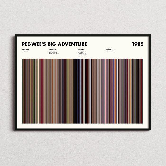 Pee Wee's Big Adventure Movie Barcode Poster