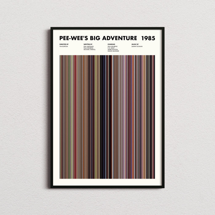 Pee Wee's Big Adventure Movie Barcode Poster