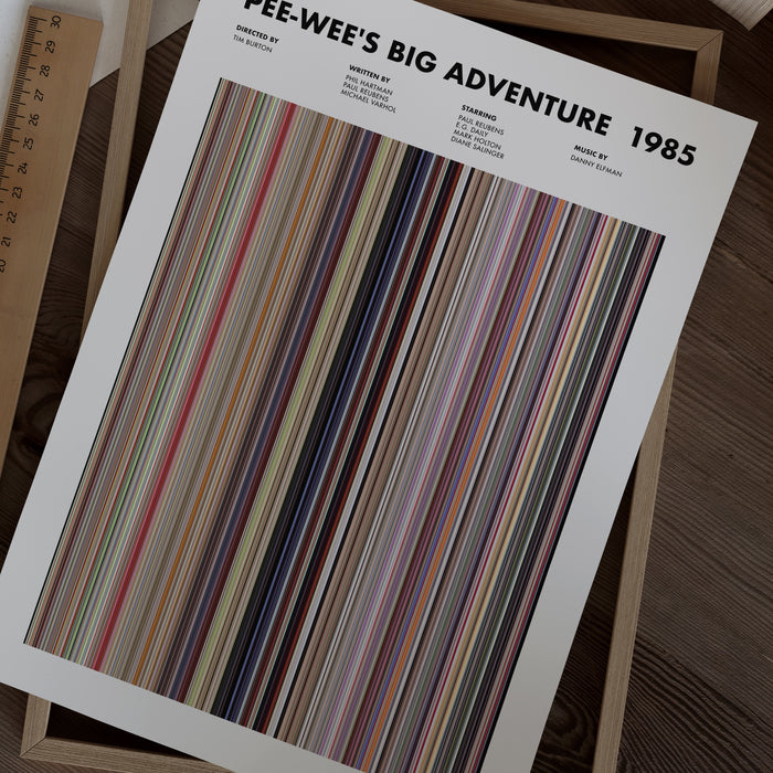 Pee Wee's Big Adventure Movie Barcode Poster