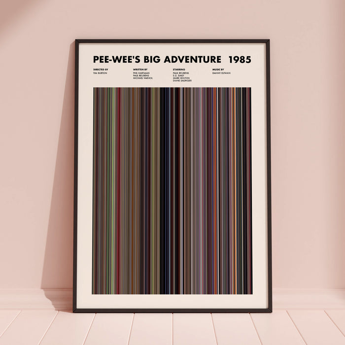 Pee Wee's Big Adventure Movie Barcode Poster