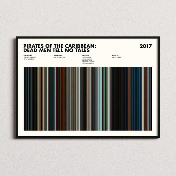 Pirates of the Caribbean Dead Men Tell No Tales Movie Barcode Poster