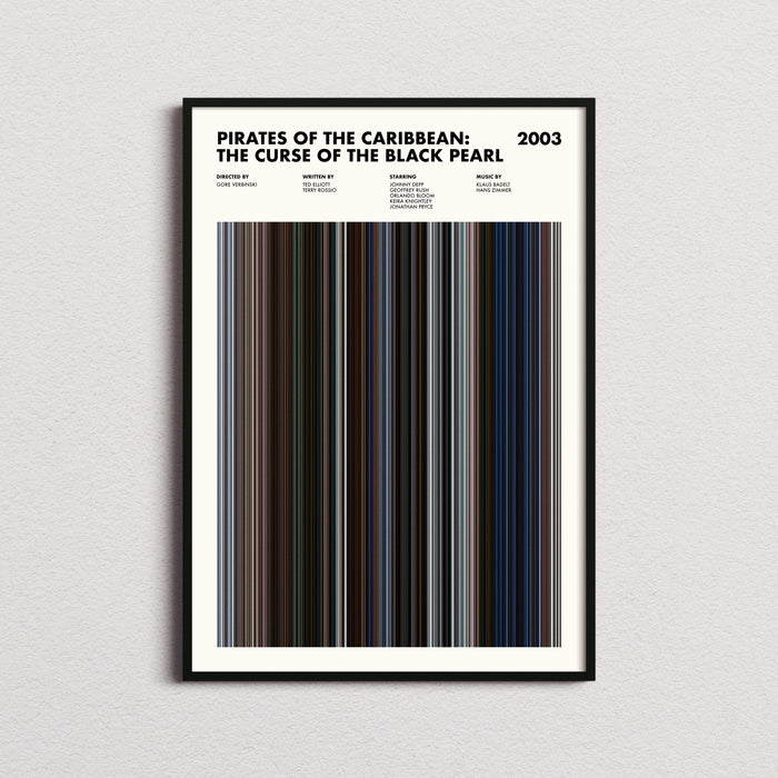 Pirates of the Caribbean The Curse of the Black Pearl Movie Barcode Poster