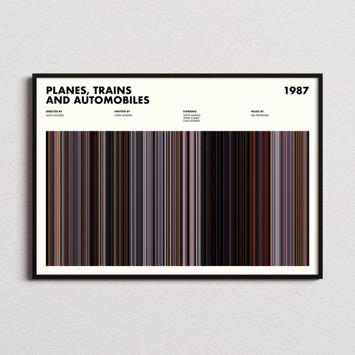 Planes Trains And Automobiles Movie Barcode Poster