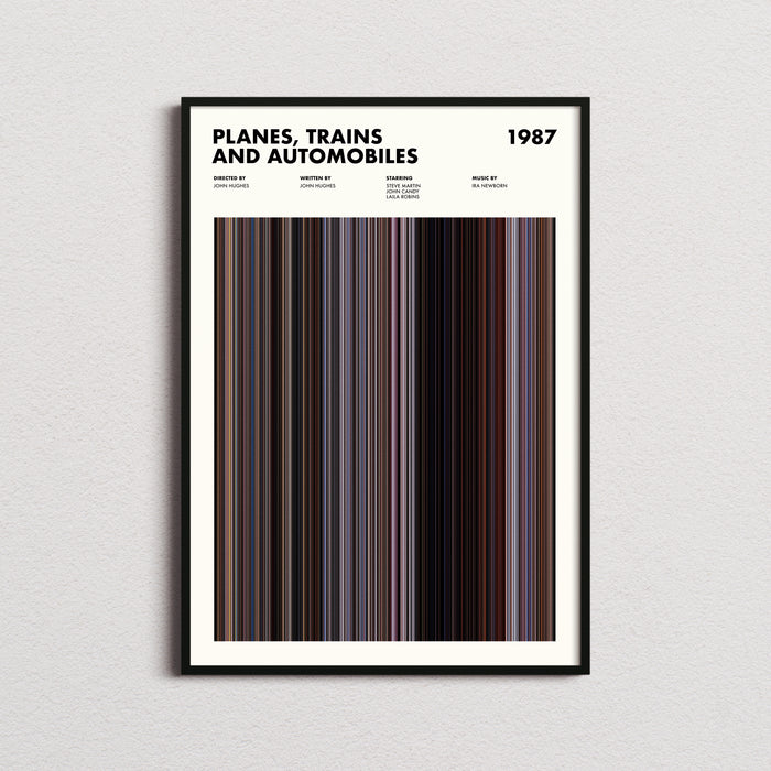 Planes Trains And Automobiles Movie Barcode Poster