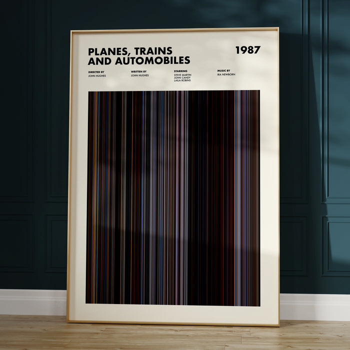 Planes Trains And Automobiles Movie Barcode Poster