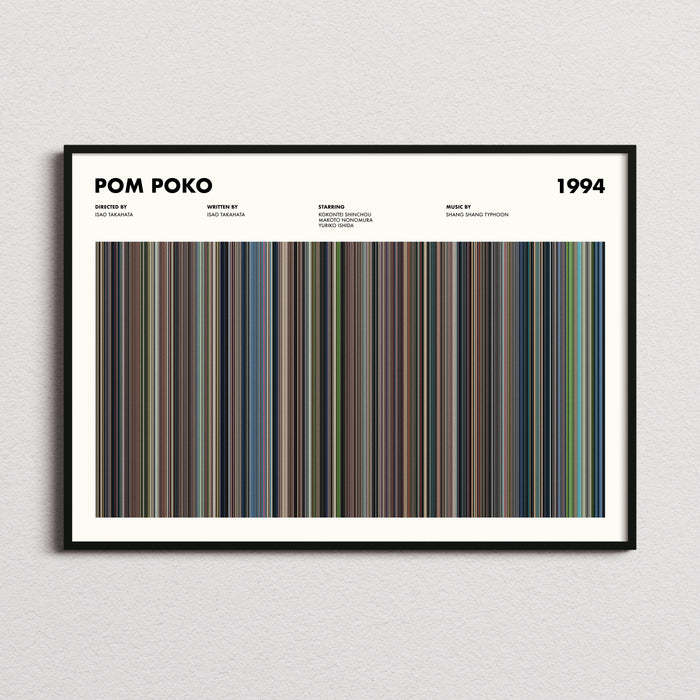 Pom Poko Movie Barcode Poster