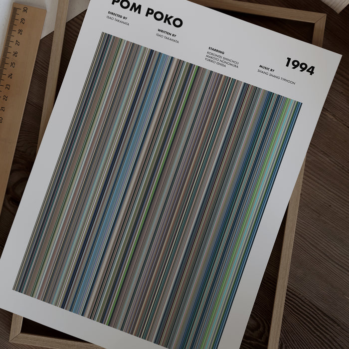 Pom Poko Movie Barcode Poster