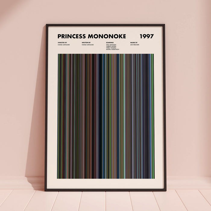 Princess Mononoke Movie Barcode Poster