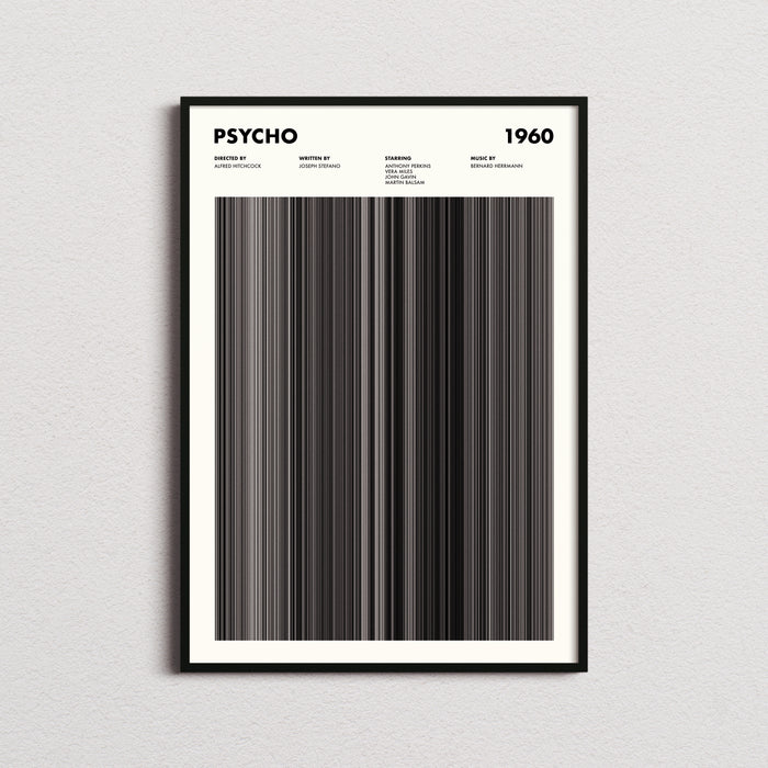 Psycho Movie Barcode Poster