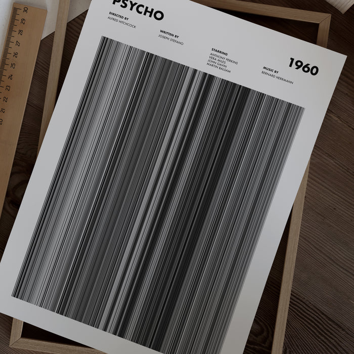 Psycho Movie Barcode Poster